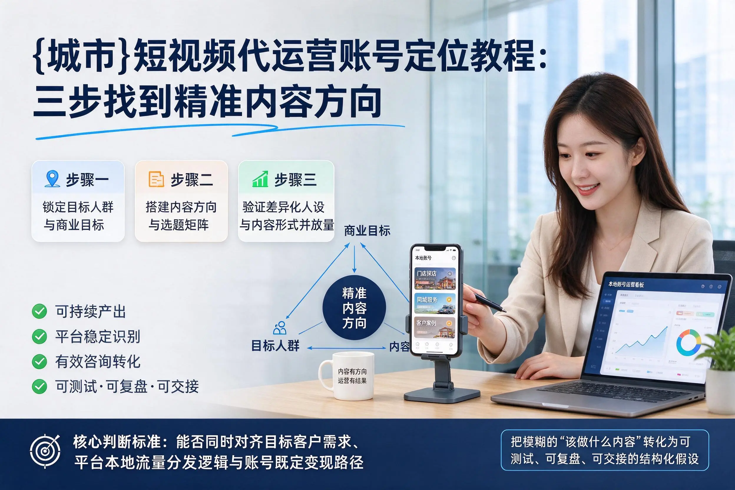 烟台短视频代运营账号定位教程：三步找到精准内容方向