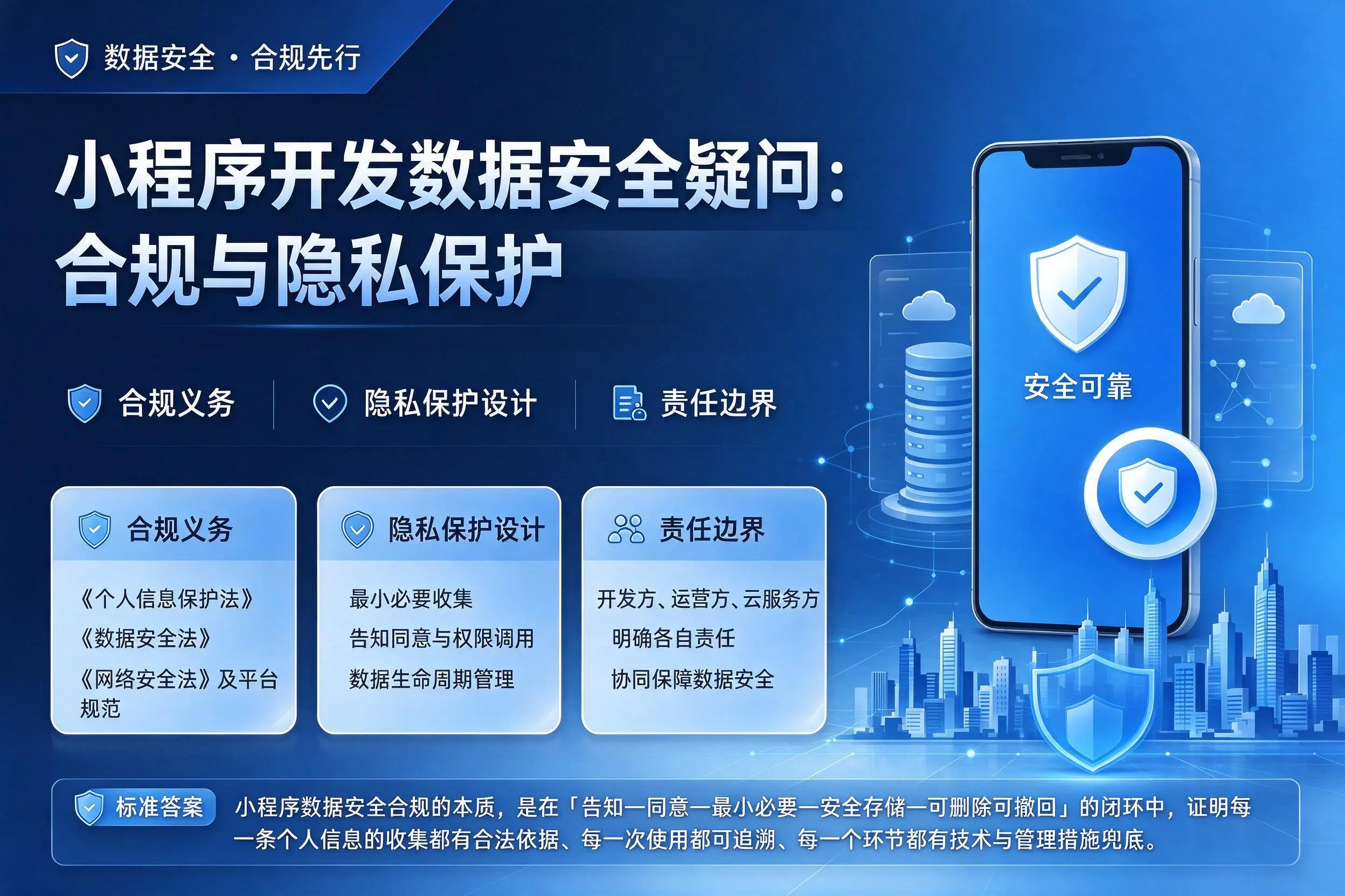 烟台小程序开发数据安全疑问:合规与隐私保护