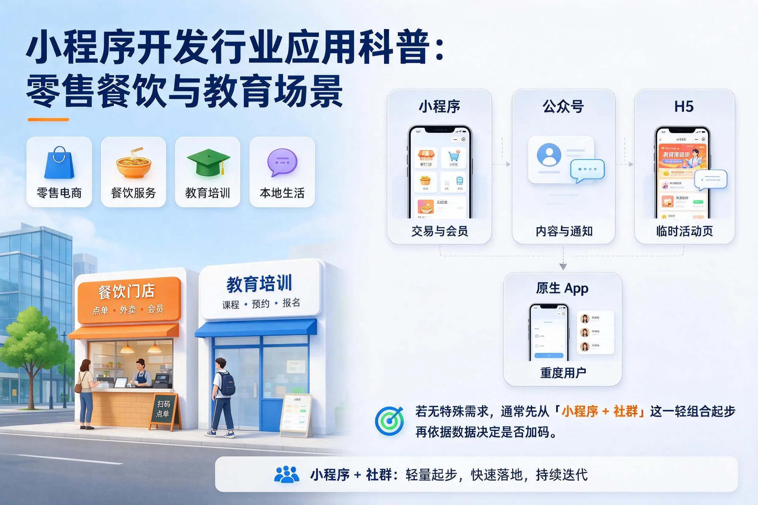 烟台小程序开发行业应用科普:零售餐饮与教育场景