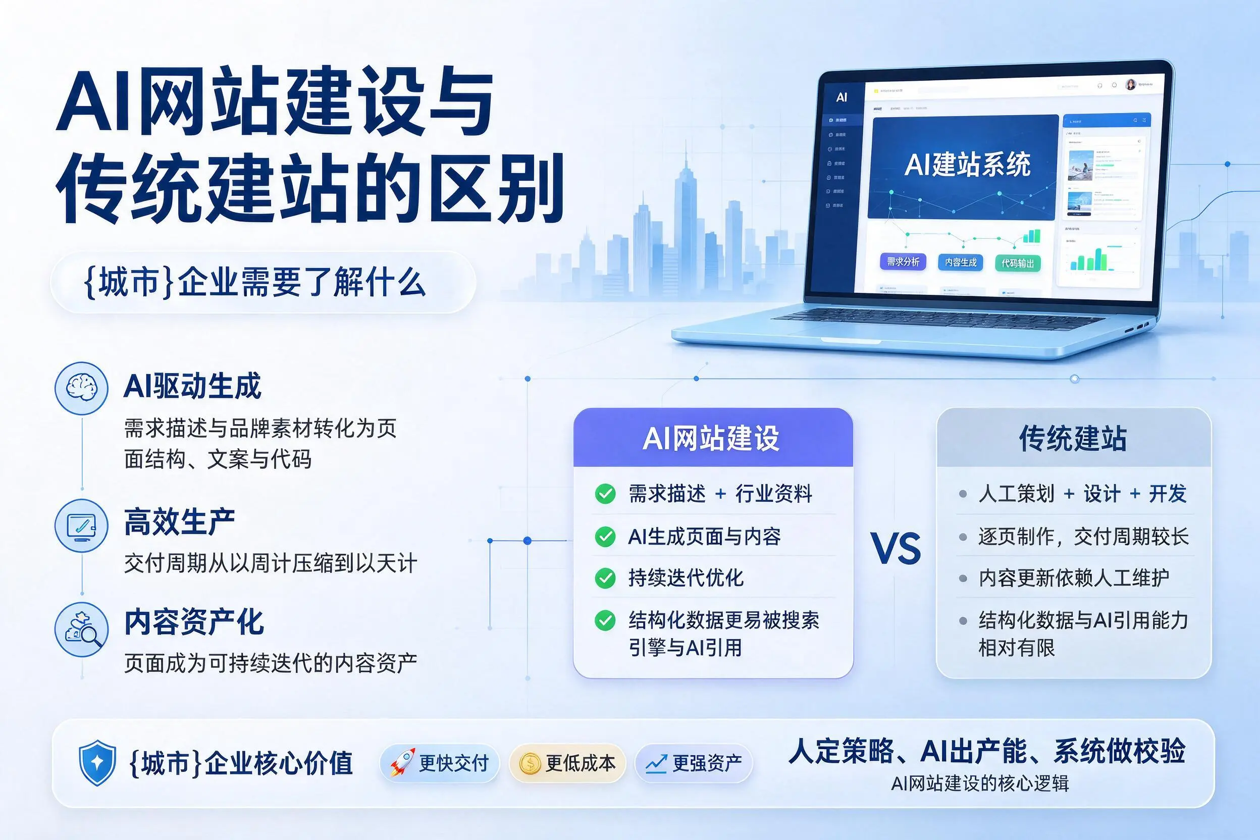 AI网站建设与传统建站的区别,烟台企业需要了解什么