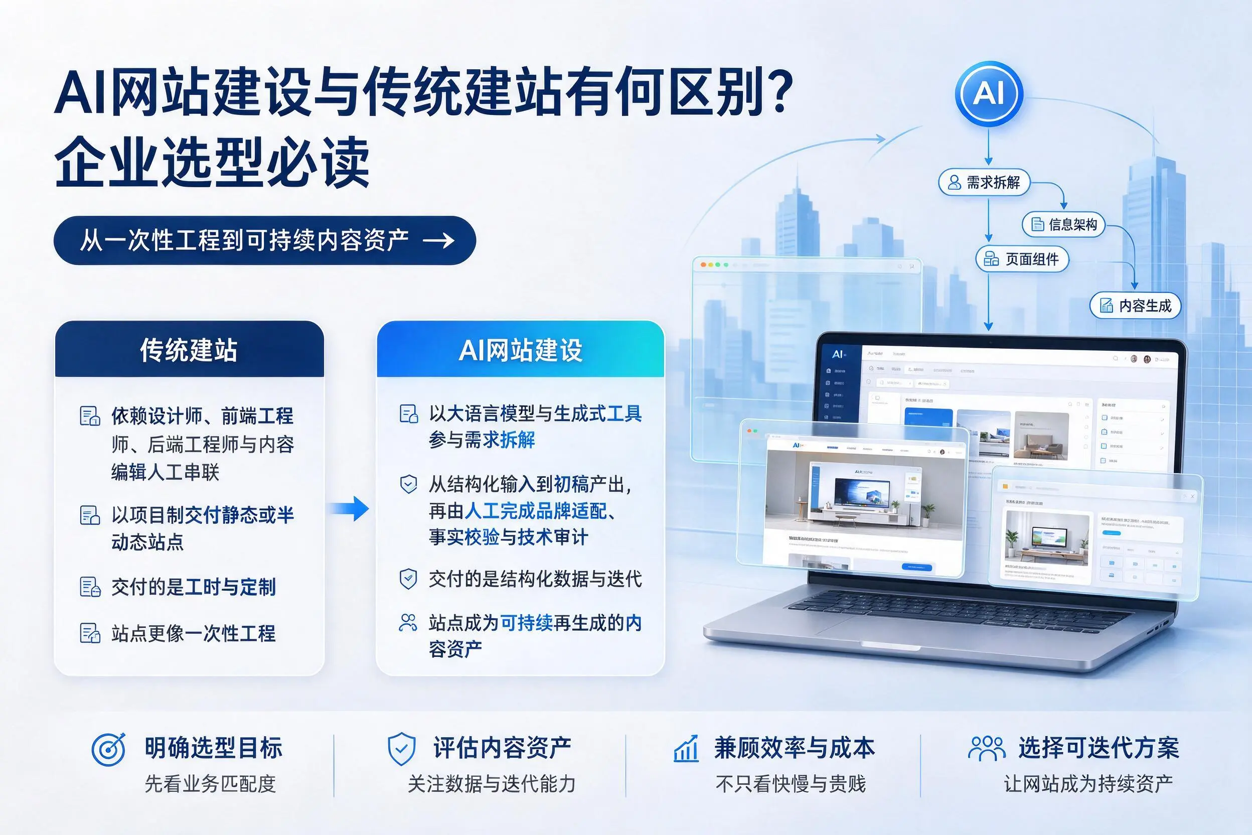 AI网站建设与传统建站有何区别?烟台企业选型必读