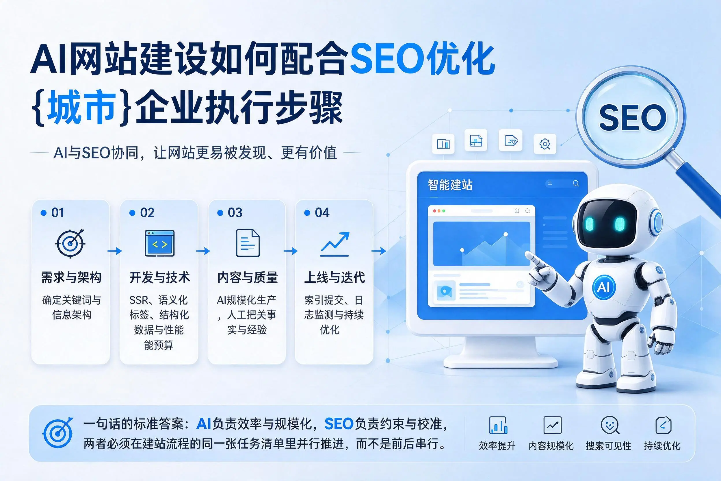 AI网站建设如何配合SEO优化,烟台企业执行步骤