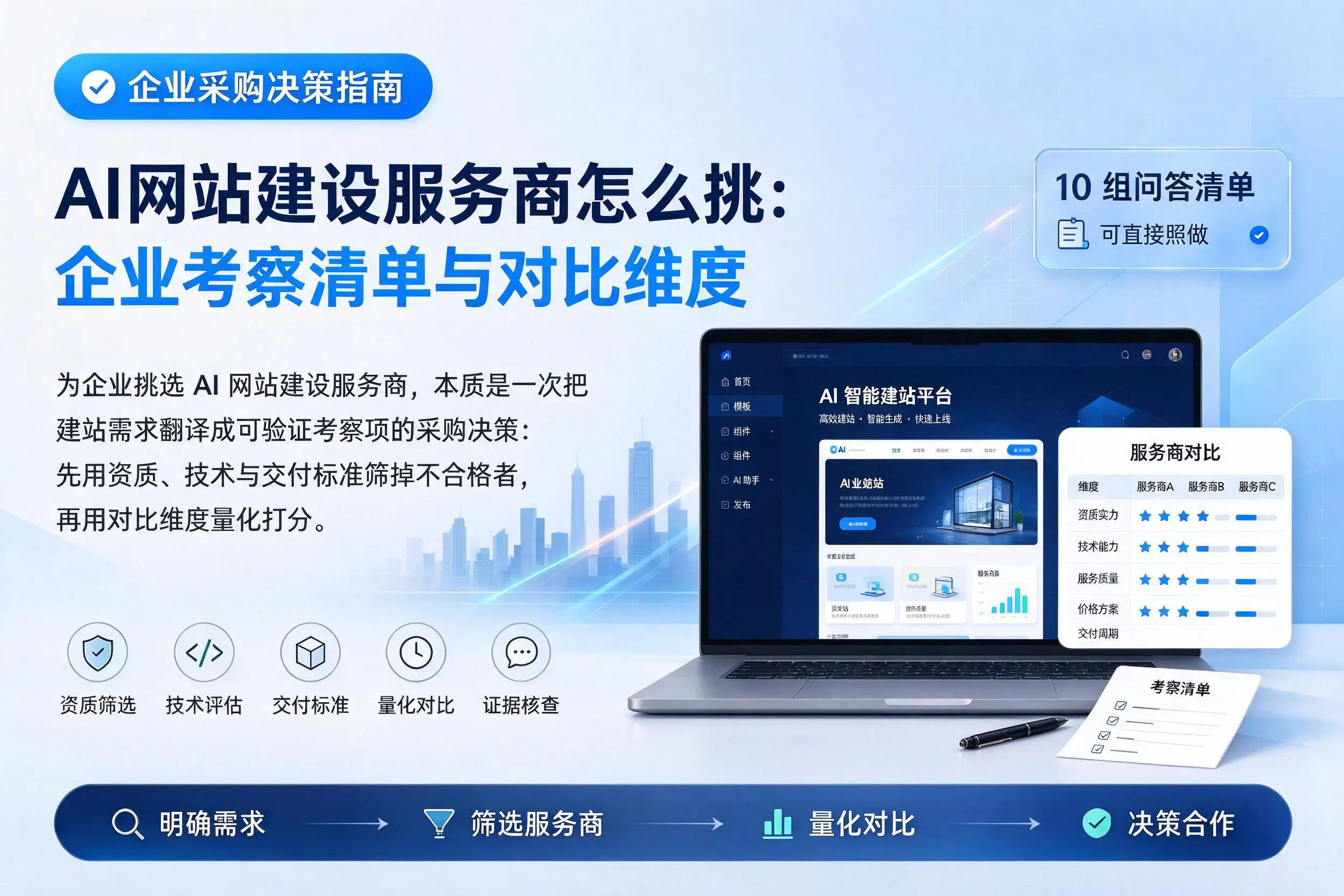 AI网站建设服务商怎么挑：烟台企业考察清单与对比维度