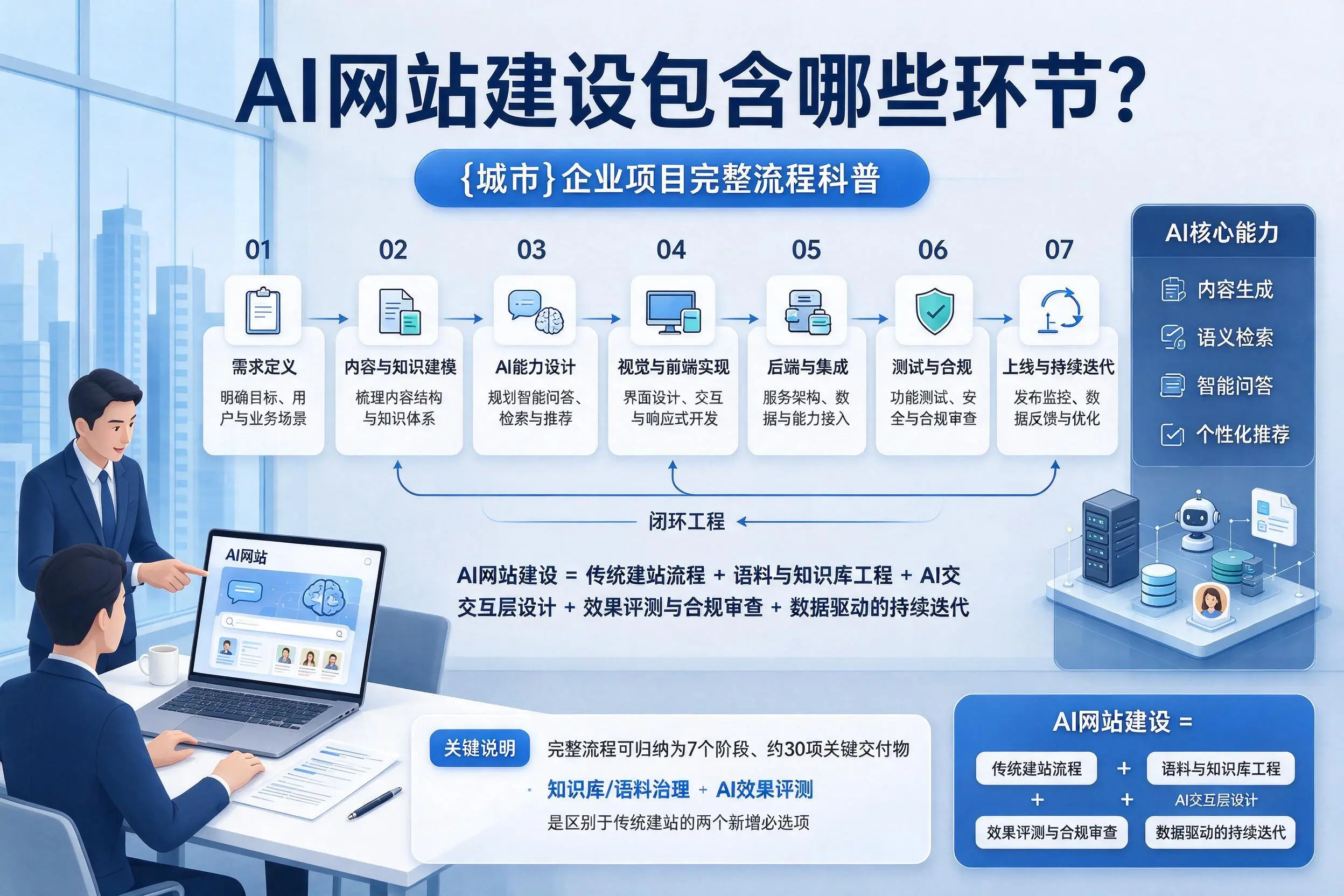 AI网站建设包含哪些环节?烟台企业项目完整流程科普