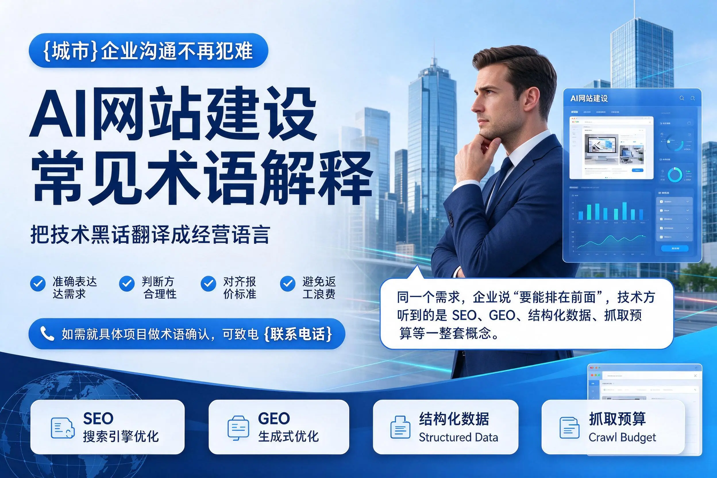 AI网站建设常见术语解释,烟台企业沟通不再犯难
